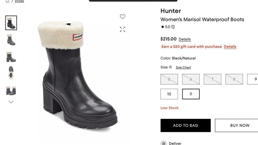 Hunter rain boots size 11